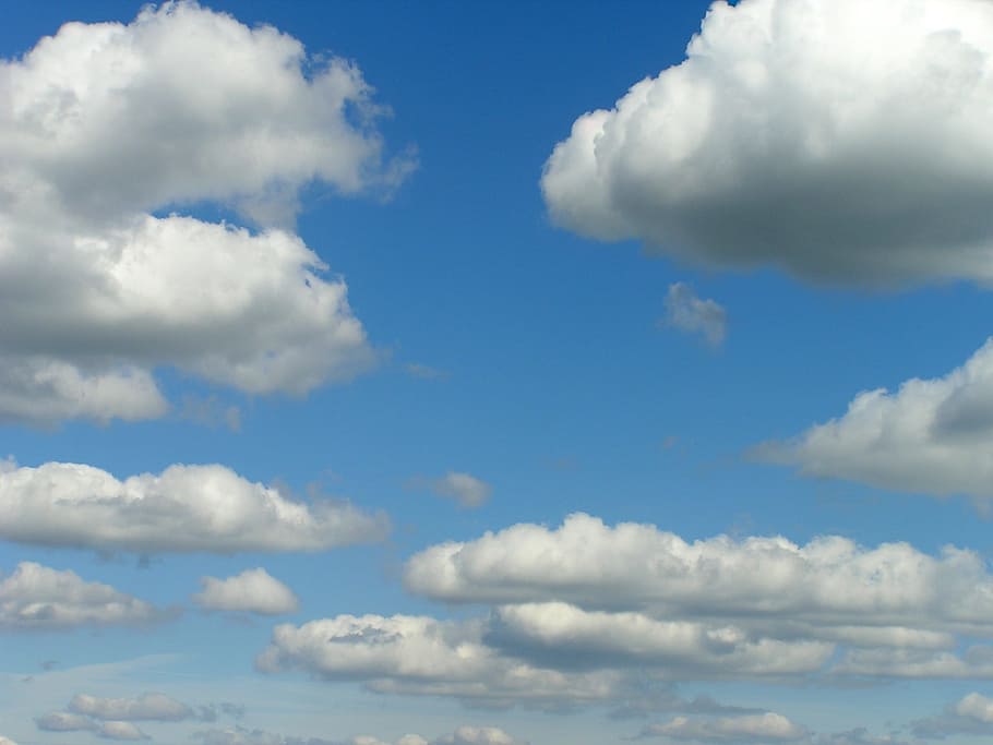 sea of clouds, blue, sky, nature, background, cloud - sky, sky only HD wallpaper