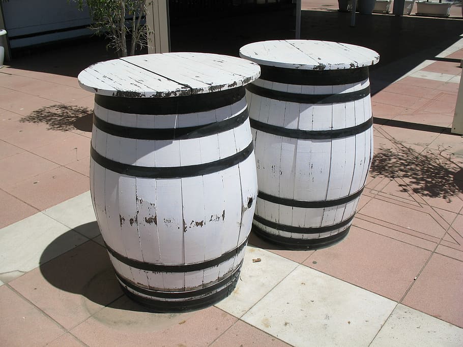 Barrels, White, alcohol, day, no people, shadow, outdoors, keg HD wallpaper