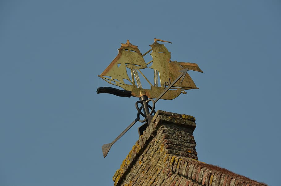 wind, wind vane, weather vane, ship, sailing ship, metal, chimney HD wallpaper