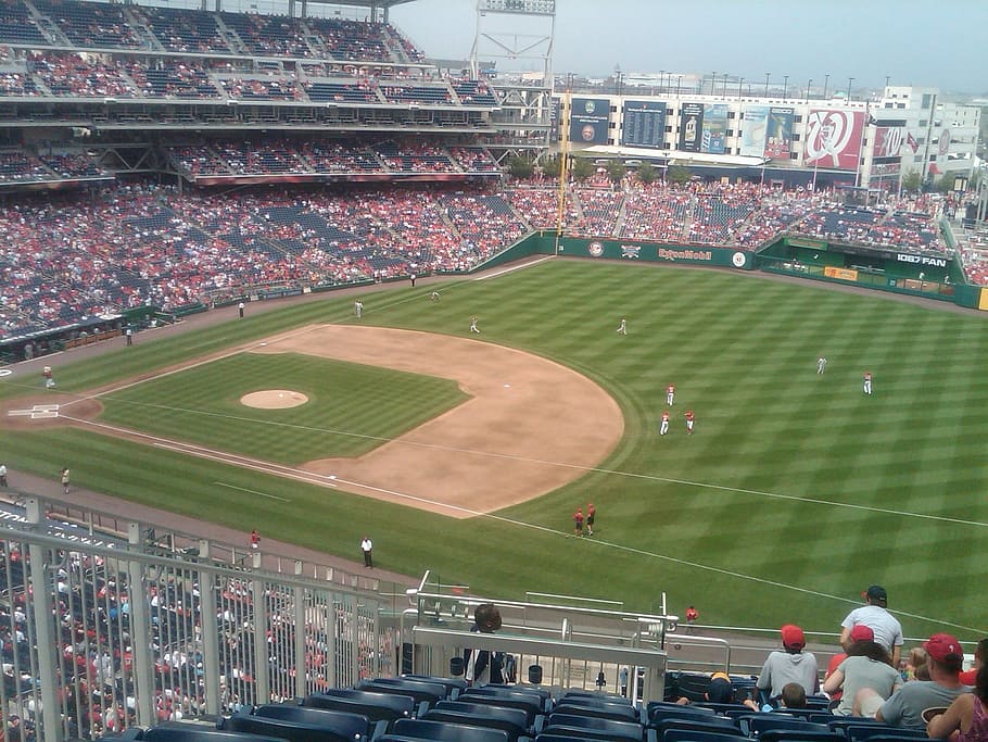 Baseball, Field, Crowd, Game, Stadium, sports, usa, america, HD wallpaper