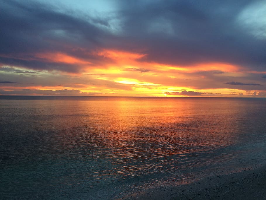 florida sunset, sky, ocean, beach, water, scenics - nature HD wallpaper