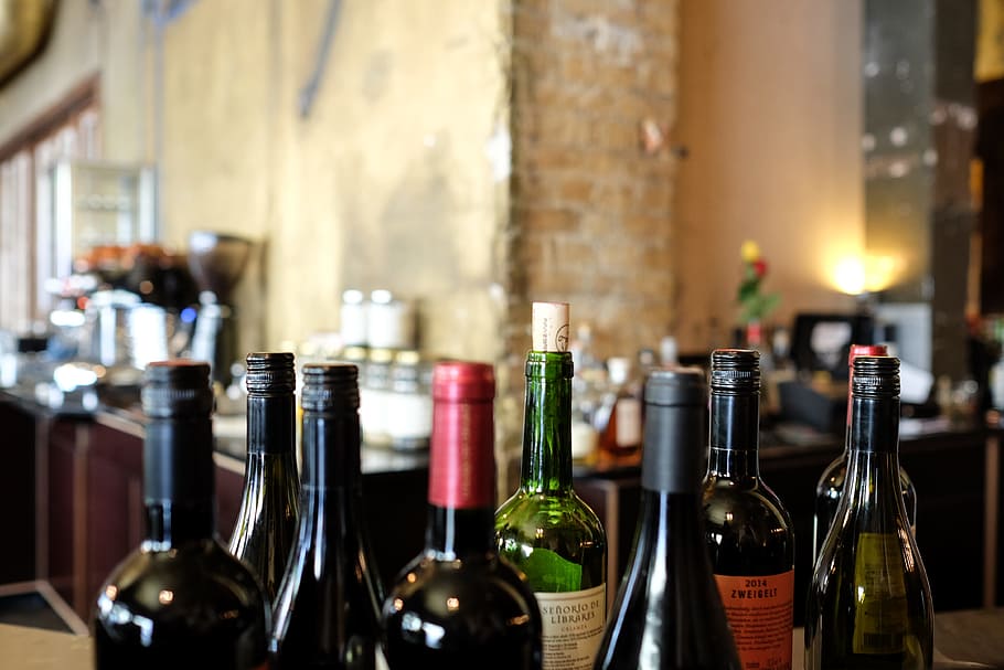 Wine Glass Bottle, bar, bottles, cork, open, red wine, restaurant HD wallpaper