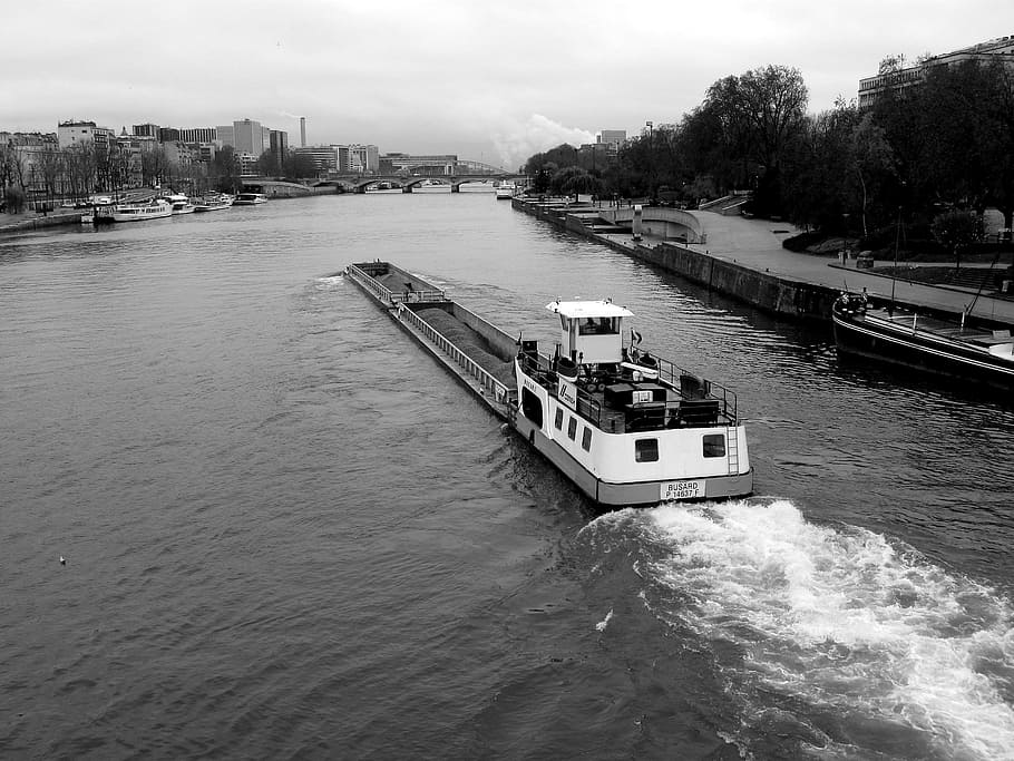 peniche, seine, river transport, nautical vessel, water, transportation