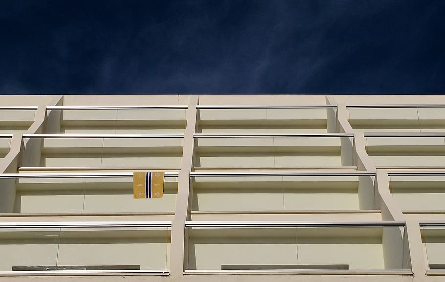 low-angle photography of white concrete building, architecture HD wallpaper