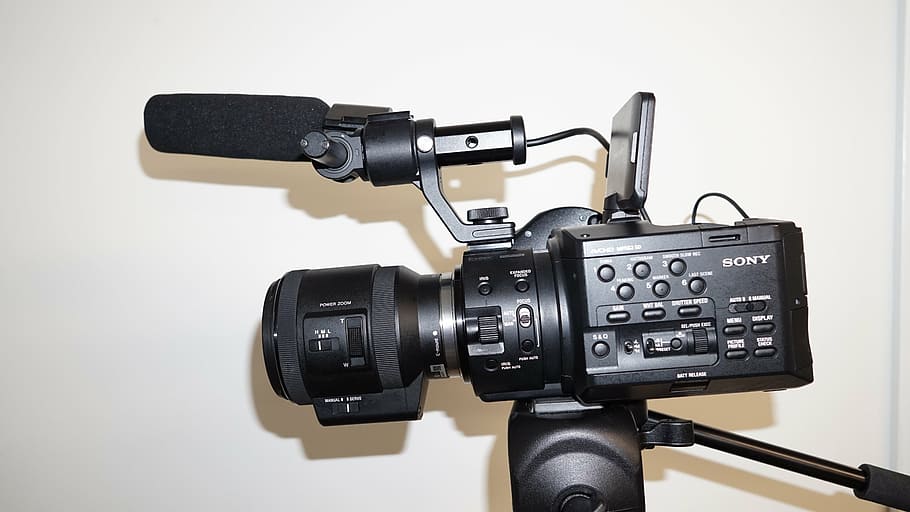 black Sony video camera, fs100, electronic, digital, technology HD wallpaper