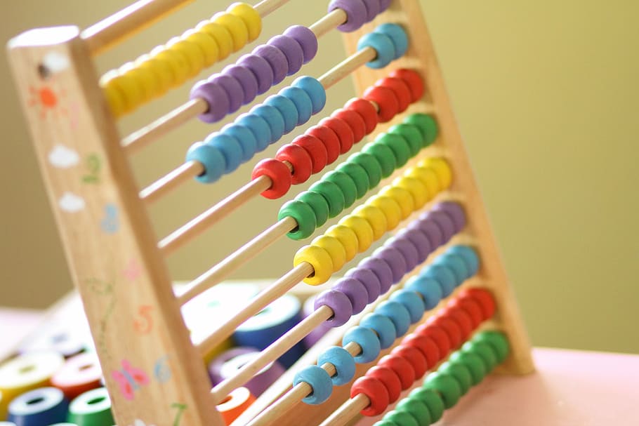 multicolored Abacus, calculus, classroom, count, counter, kids, HD wallpaper