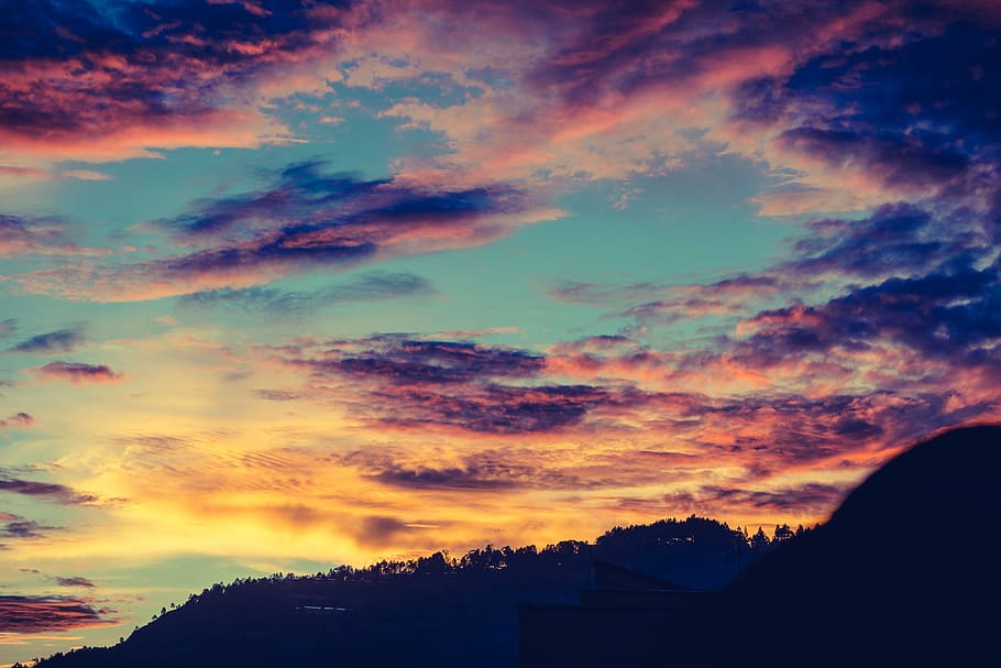 photography of cumulus clouds, sky and cloud during golden hour HD wallpaper