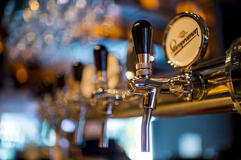 gray stainless steel beer dispensers, machine, alcohol, brewery HD wallpaper
