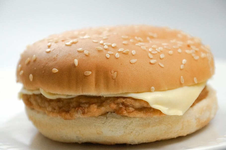 chicken cheese burger, hamburger, fast food, cheeseburger, sandwich, HD wallpaper