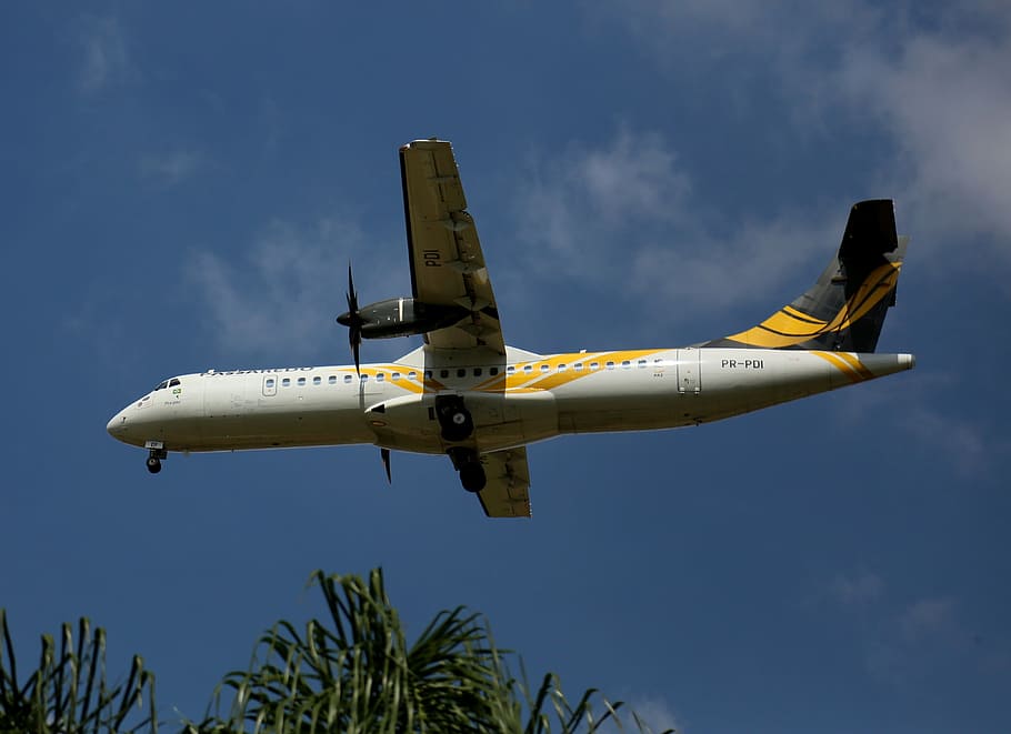 plane, flying, commercial, aircraft, trip, take-off, sky, airport HD wallpaper