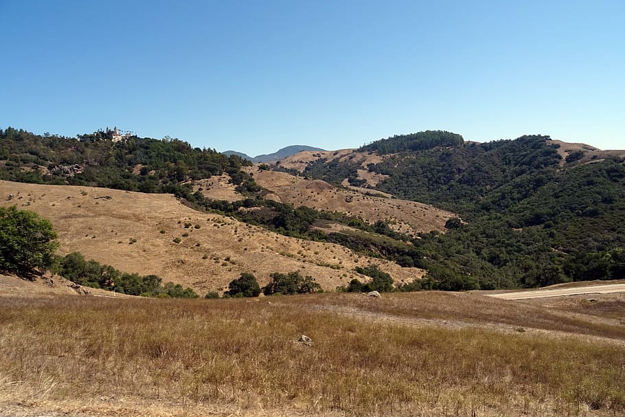ranch, view, forest, mediterranean, hearst castle, california HD wallpaper