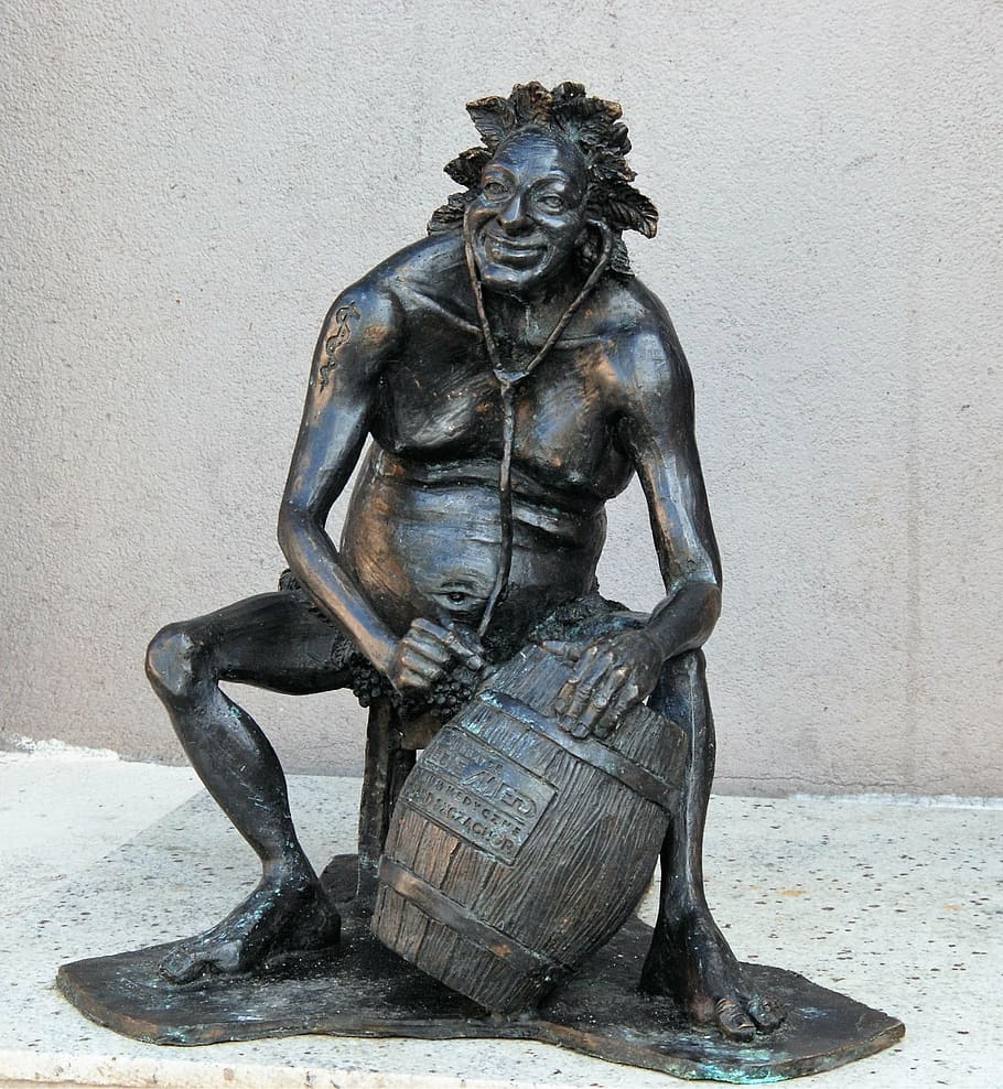 bacchus, image, brass, drink, drinking, wine, zielona gora HD wallpaper