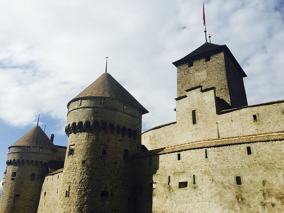 swiss, sky, castle, architecture, built structure, building exterior HD wallpaper