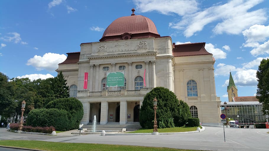 graz, austria, graz opera, building exterior, architecture HD wallpaper