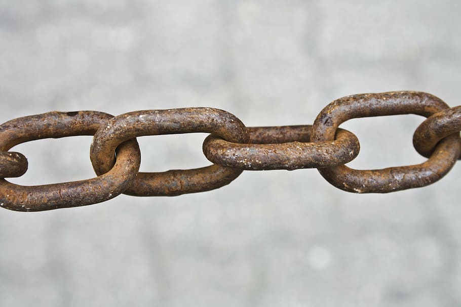 close up of brown chain, chain links, chains, metal, rusty HD wallpaper