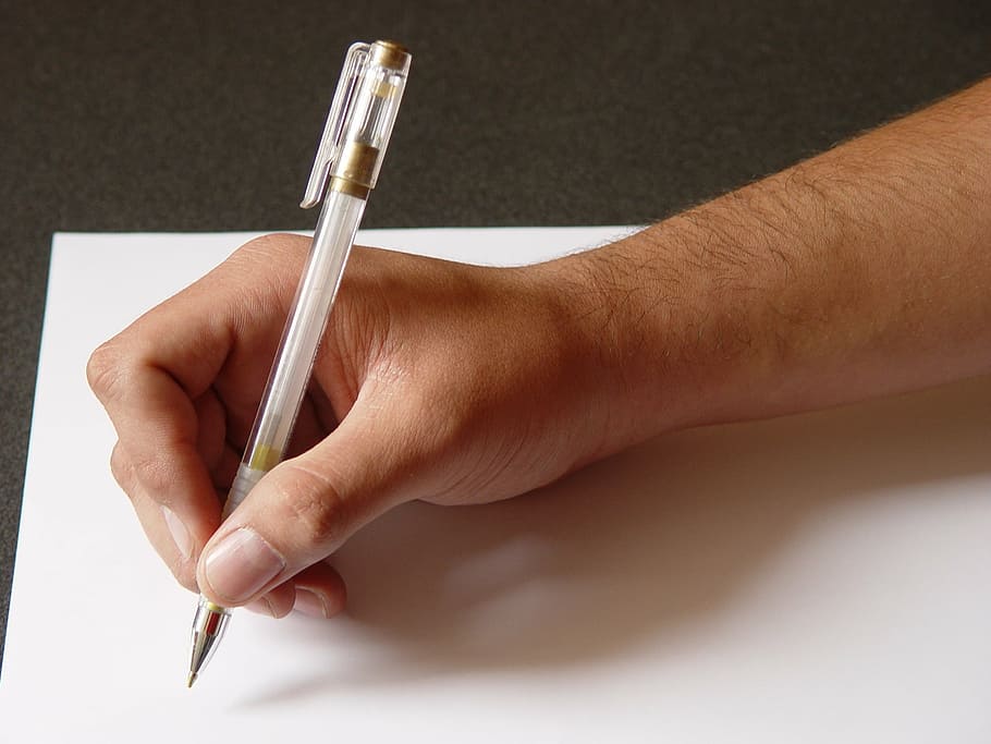 person holding pen writing on white printing paper, hand, ideas HD wallpaper