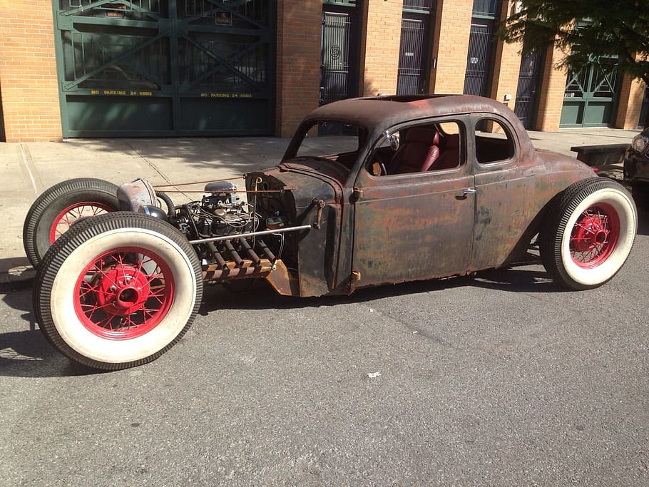 Car, Classic, builds, transportation, repairing, day, outdoors HD wallpaper