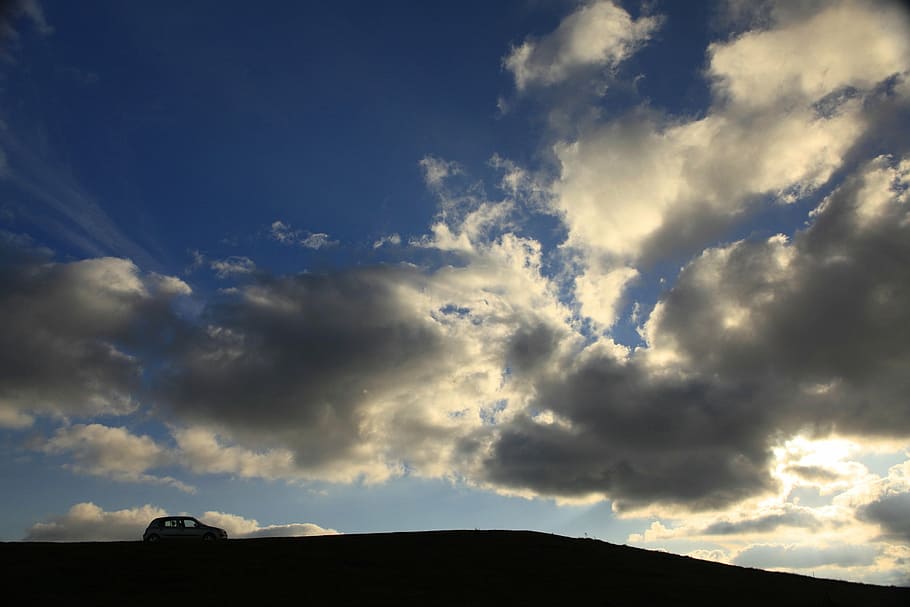 sky, mountain, landscape, nature, clouds, blue sky, serra, mountaineering HD wallpaper