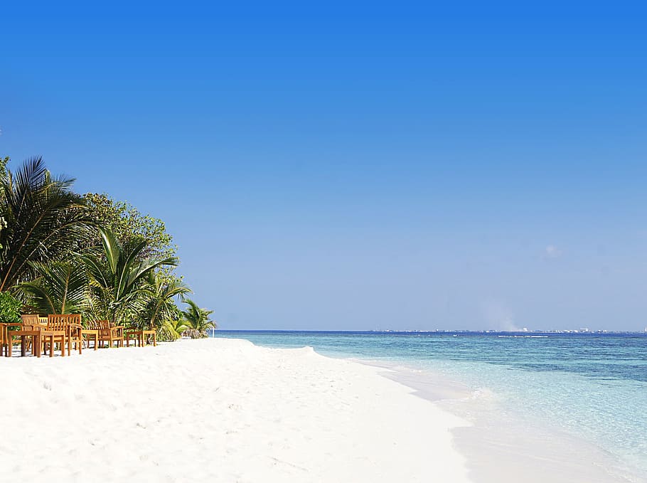 maldives, sea, sky, cloud, honeymoon, beach, sand, summer, nature HD wallpaper