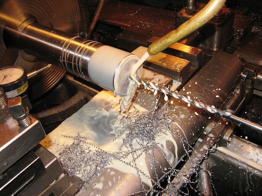 gray metal drill, drilling, engineering, lathe, manufacturing HD wallpaper
