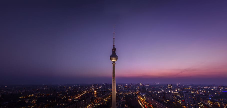 night, sky, city, lights, buildings, structure, skyline, urban HD wallpaper