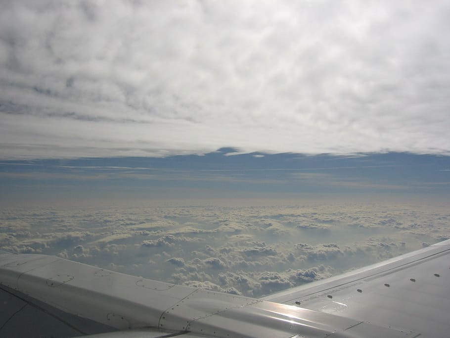 clouds, aircraft, sky, fly, airplane, air vehicle, cloud - sky HD wallpaper