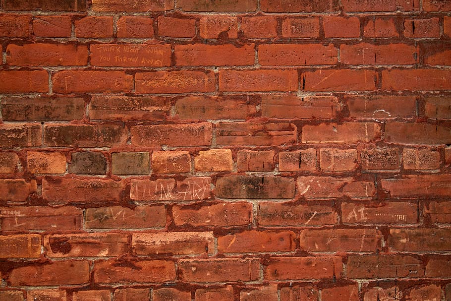 red stone brick wall, brown wall brick, street, toronto, backgrounds HD wallpaper