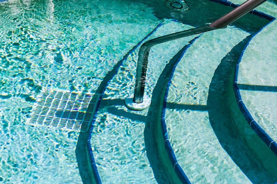 spa, water, steps, pool, relaxation, bath, clean, wet, blue HD wallpaper