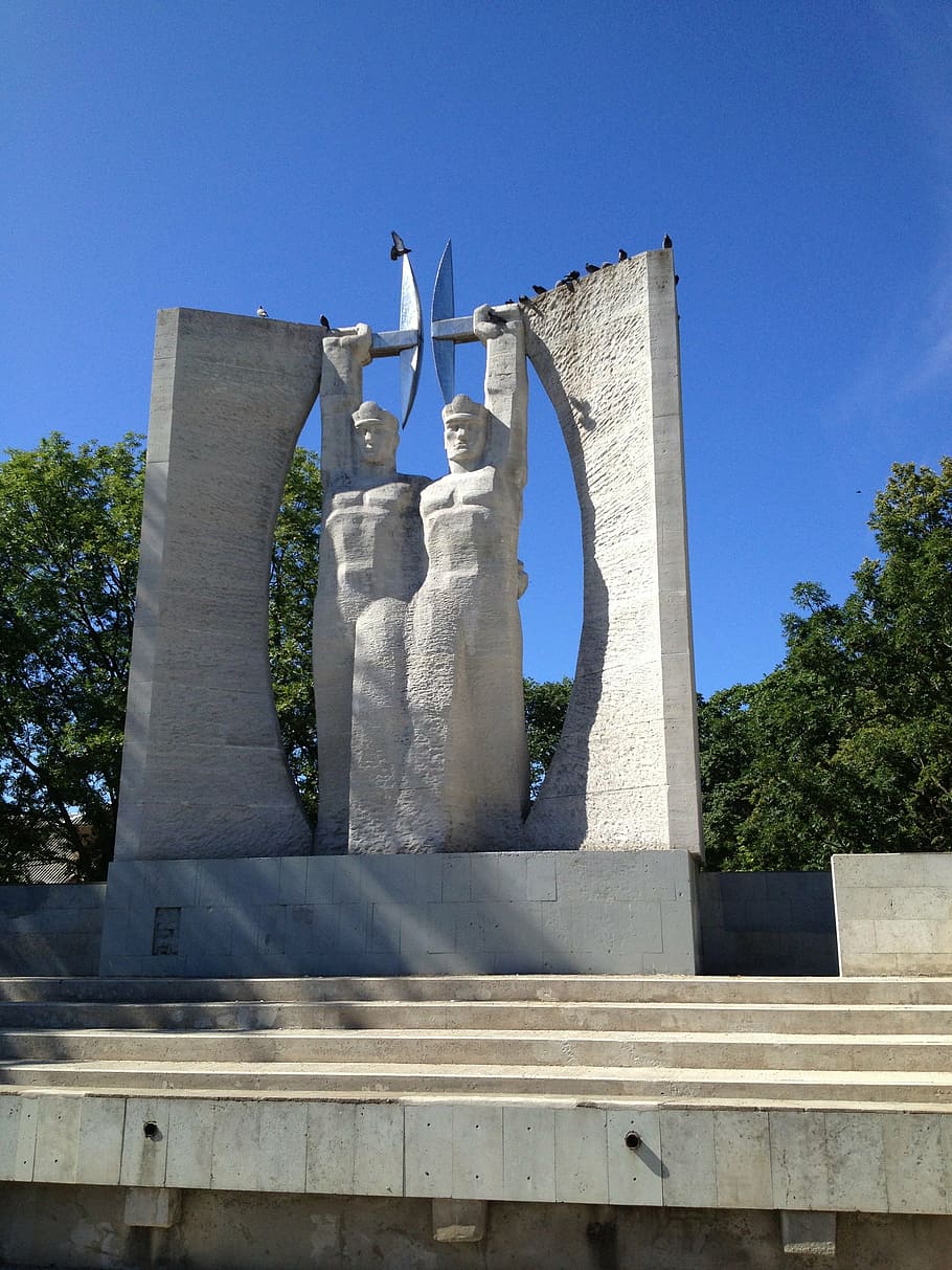statue, monument, summer, sky, sunny, estonia, blue sky, architecture HD wallpaper