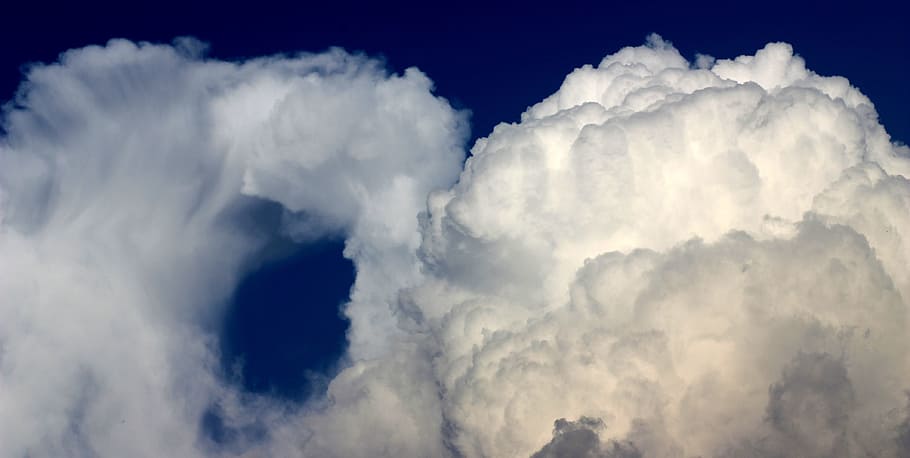 Cloud, Fluffy, White, sky, nature, blue, weather, cloud - Sky HD wallpaper