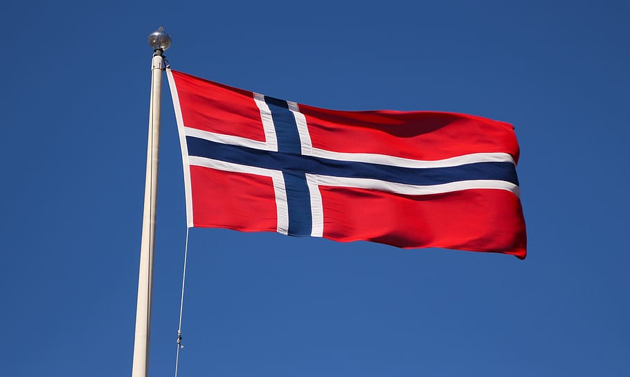 reform Installation købmand HD wallpaper: Flag of blue and red cross banner, norwegian flag, emblem,  symbol | Wallpaper Flare