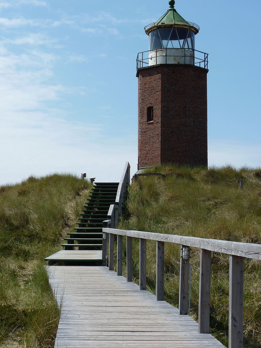 lighthouse, sylt, sun, clouds, built structure, architecture HD wallpaper