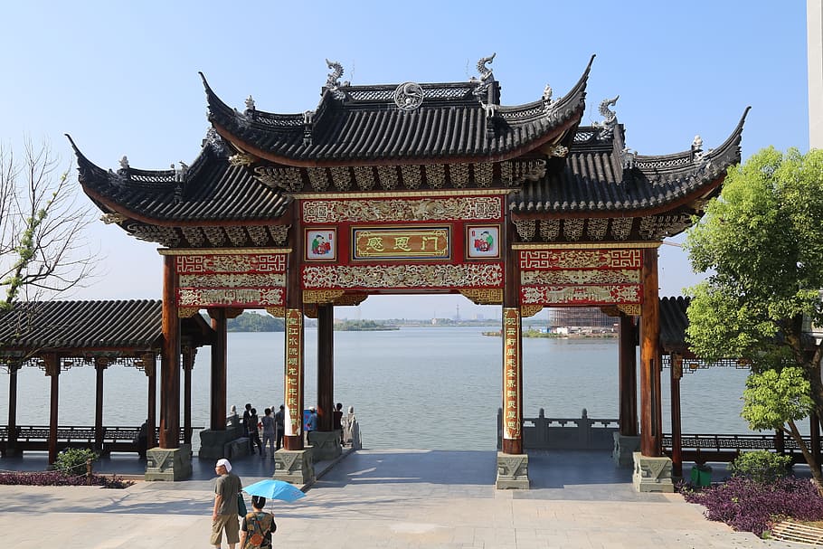 the scenery, building, dragon, built structure, architecture HD wallpaper