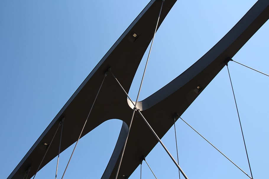 bridge, structure, cables, architecture, construction, engineering HD wallpaper