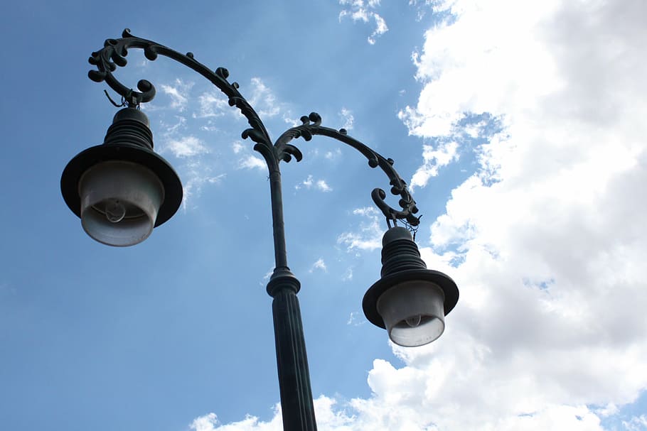 sky, lamp, clouds, electric Lamp, lantern, street Light, lighting Equipment HD wallpaper
