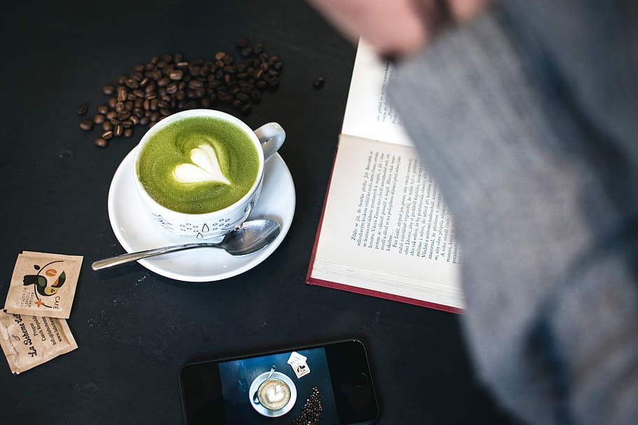 Green tea Matcha latté art, drink, latte art, coffee - Drink, HD wallpaper