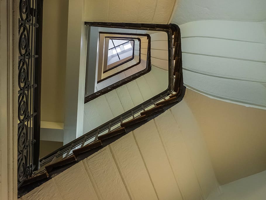 stairs, staircase, architecture, interior design, indoors, window HD wallpaper
