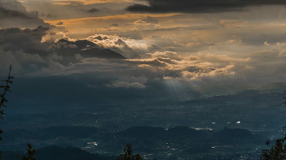 landscape photo of city, landscape photography of mountains, cloud HD wallpaper