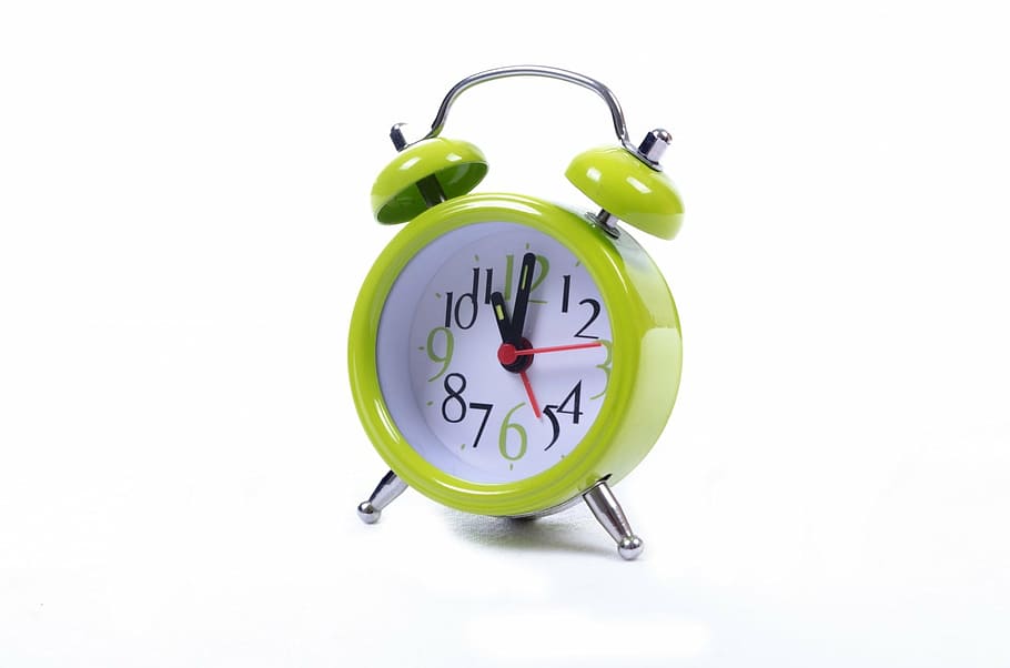 alarm clock showing 11:00, watch, green, time, sleep, hour, isolated, HD wallpaper