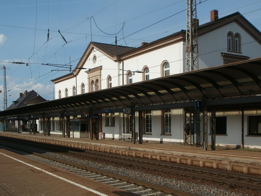 merzig, train station, platform, track, transport, travel, railway HD wallpaper