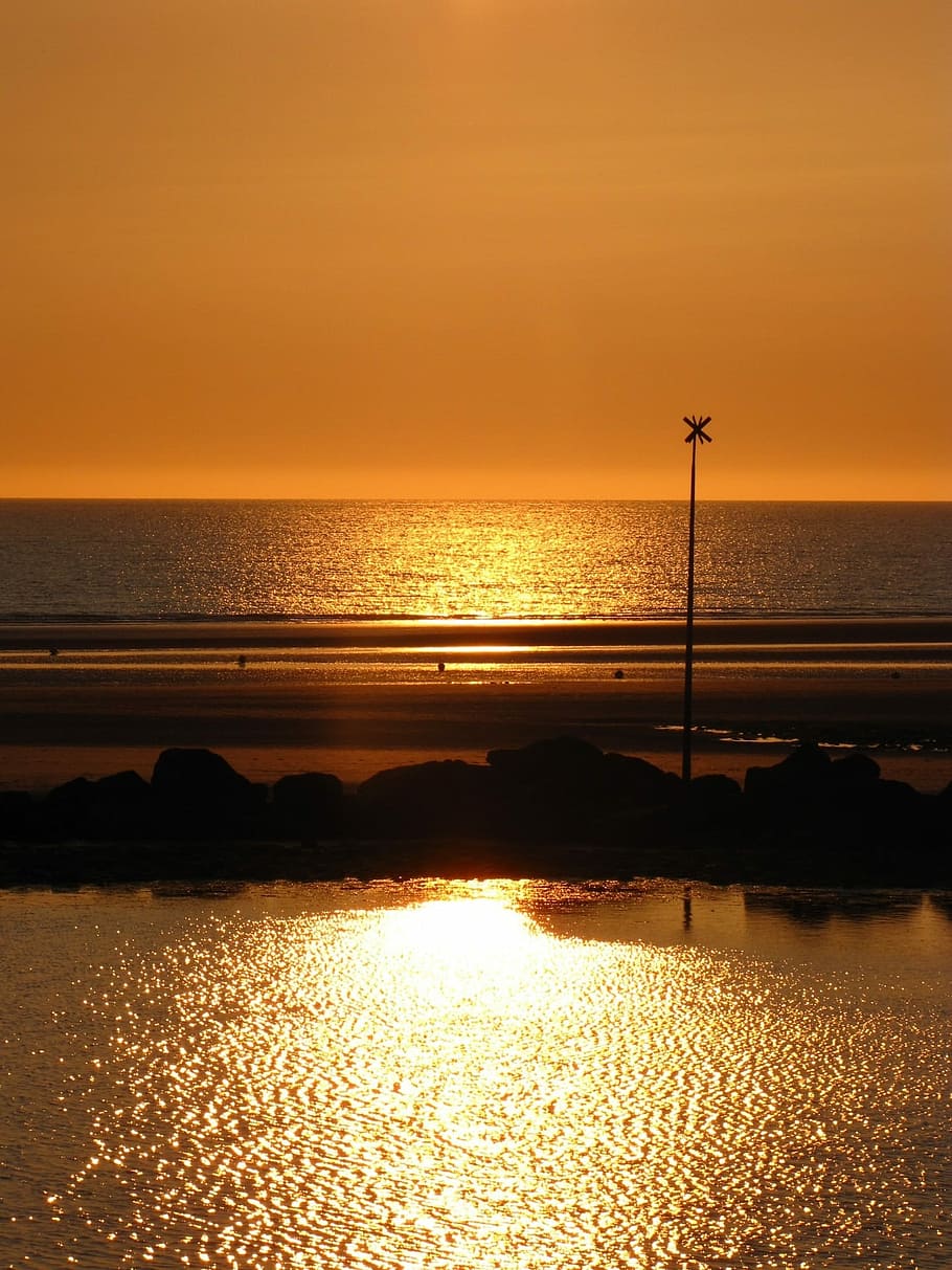 Sunset, North, Pas De Calais, Cloud, north pas de calais, beach HD wallpaper