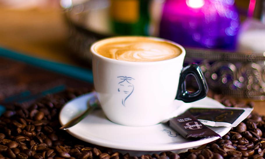 beans, café, cafeteria, cappuccino, coffee, cup, drink, latte, HD wallpaper