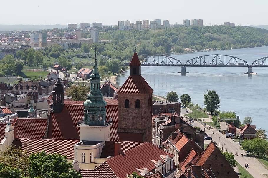old town, bridge, river, built structure, architecture, building exterior HD wallpaper