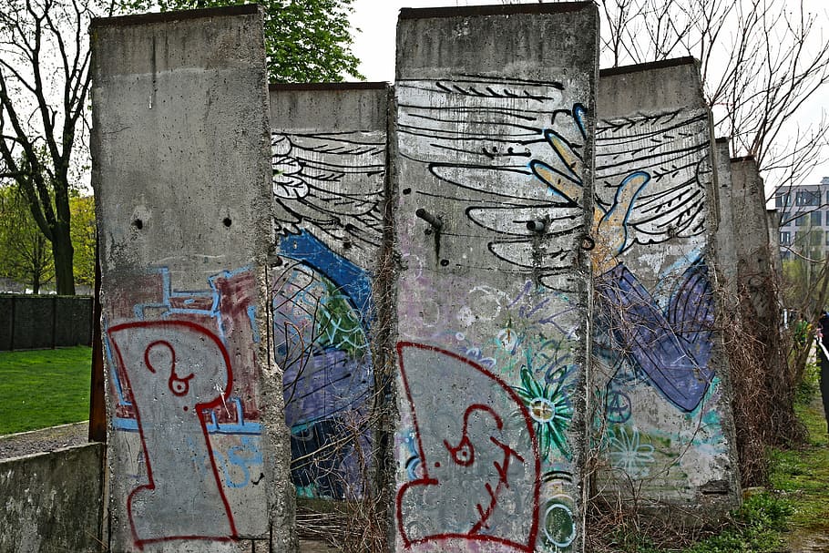 berlin wall, germany, monument, history, fragment, commemorate HD wallpaper