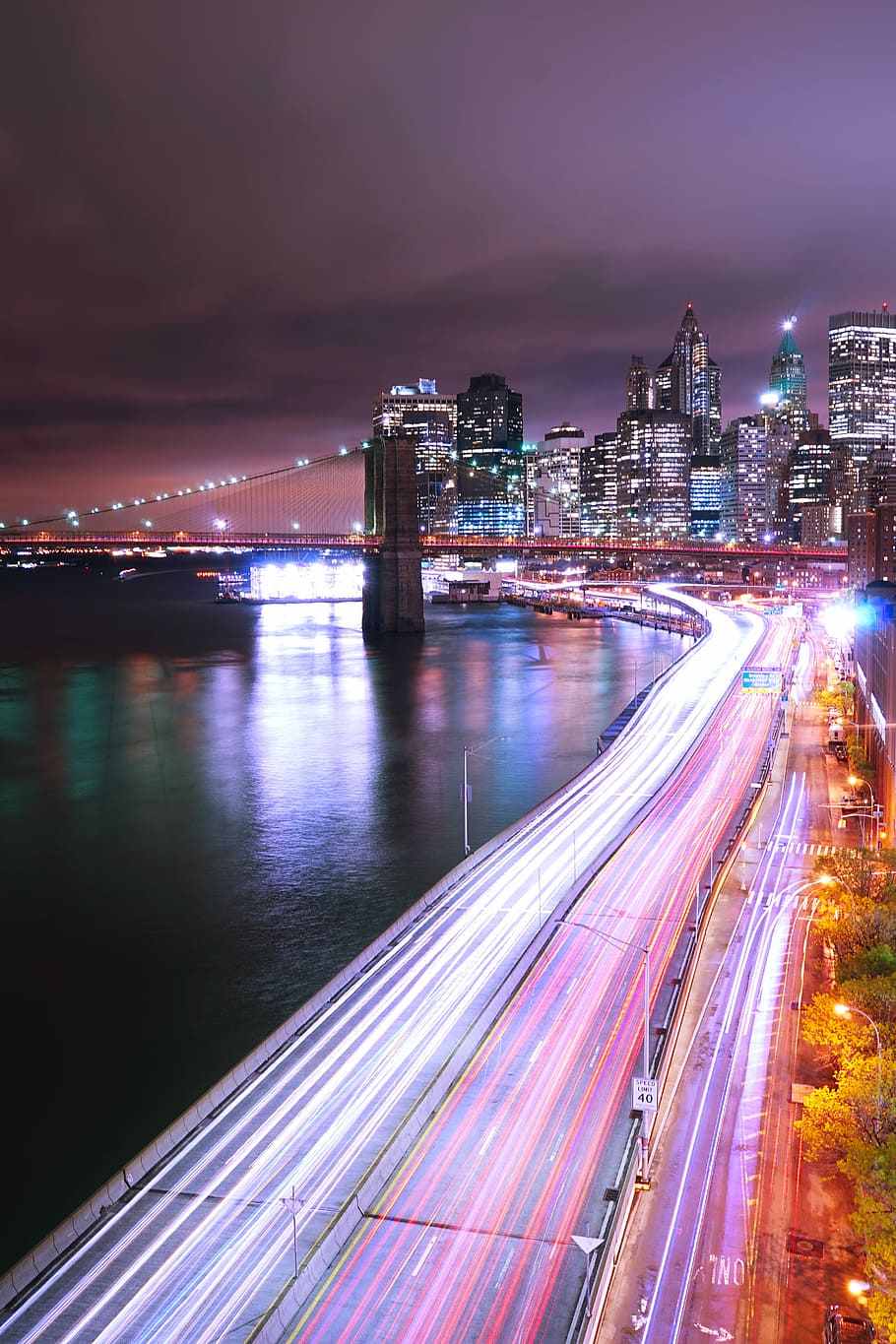time lapse during night time, low exposure photo of vehicles on road during night time HD wallpaper