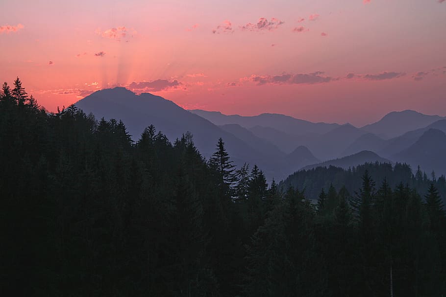 sunset, alpine, afterglow, lighting, abendstimmung, evening sky HD wallpaper