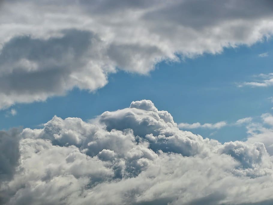 Sky, Clouds, Cumulus, Color, summer, blue, structure, cloud - sky HD wallpaper