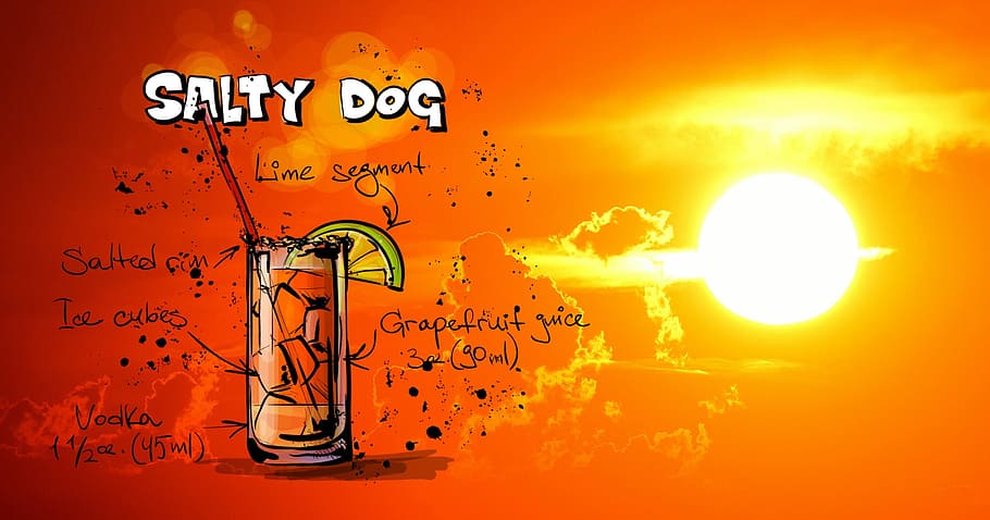 somersault dog, cocktail, drink, sunset, alcohol, recipe, party, HD wallpaper