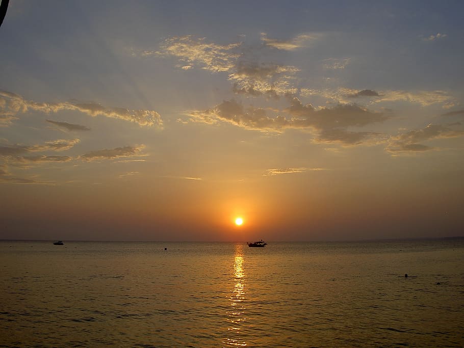 sunset, sol, water, clouds, turkey, sky, sea, scenics - nature HD wallpaper
