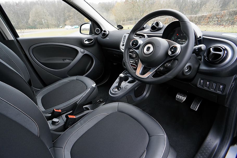 black Smart vehicle interior, car, auto, automobile, transport HD wallpaper